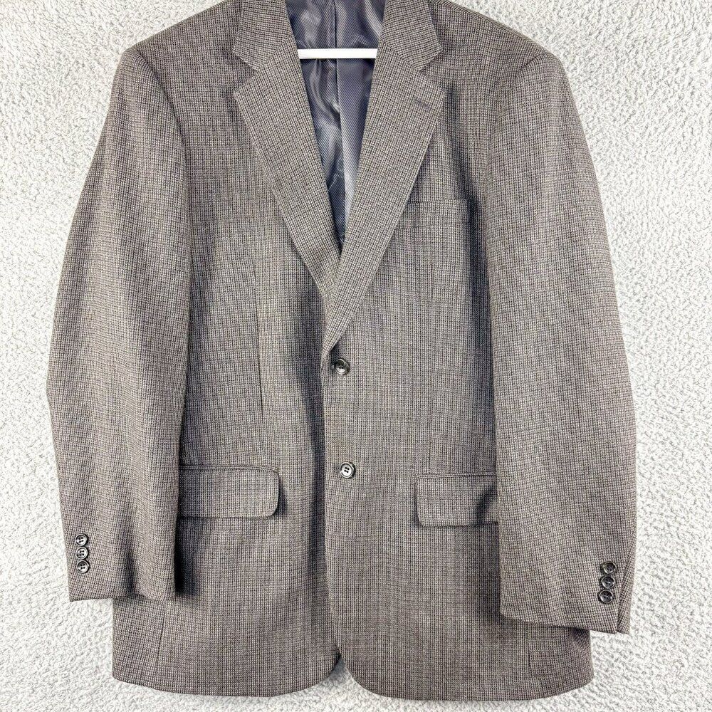 Savile‎ Row Blazer Men 42R Gray LambsWool Suit Jacket Business Casual Wedding